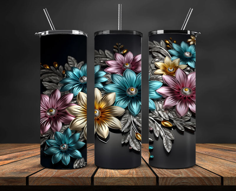 3d Flower Sublimation Tumbler