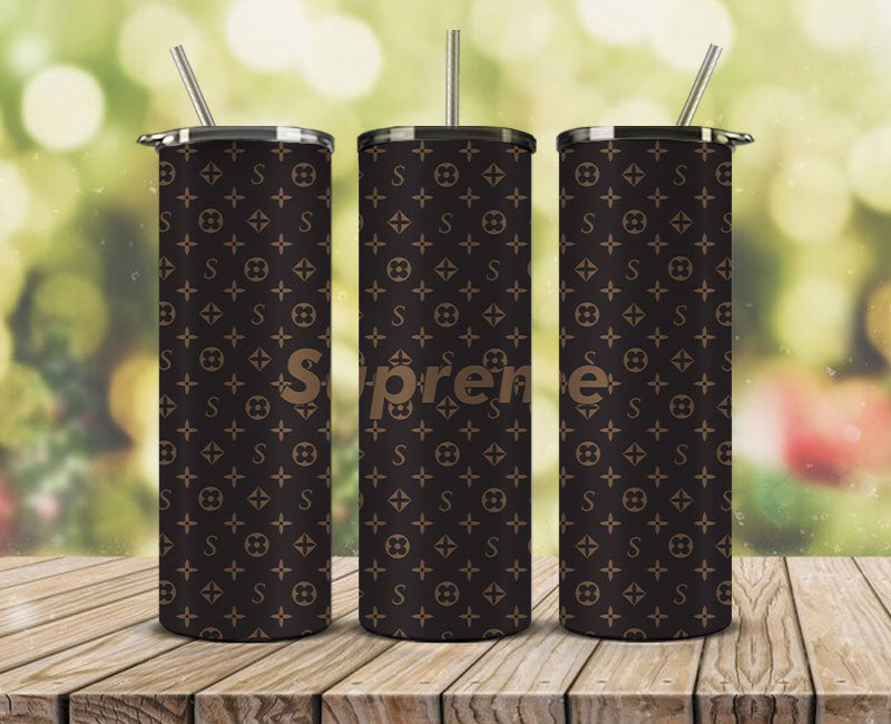 LV Pink and Grey PNG Tumbler Wrap