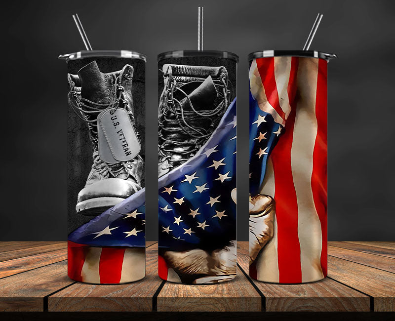 Patriotic Boots 40oz Tumbler Wrap Design PNG Sublimation