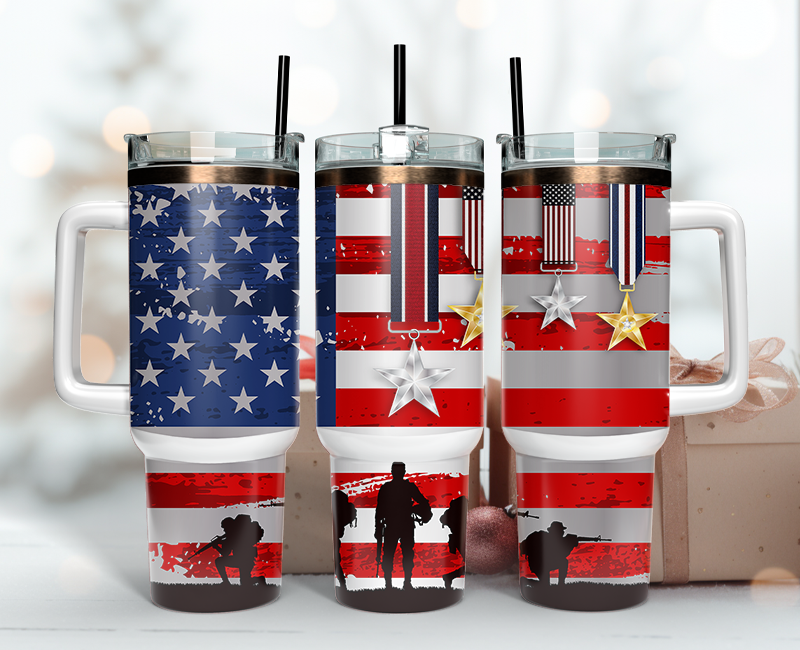 Veteran Tumbler Wrap 40oz , 40oz Tumbler Sublimation Png , Tumbler Wrap 10