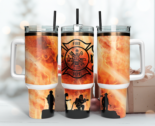 Firefighter Tumbler Wrap 40oz , 40oz Tumbler Sublimation Png , Tumbler Wrap 11