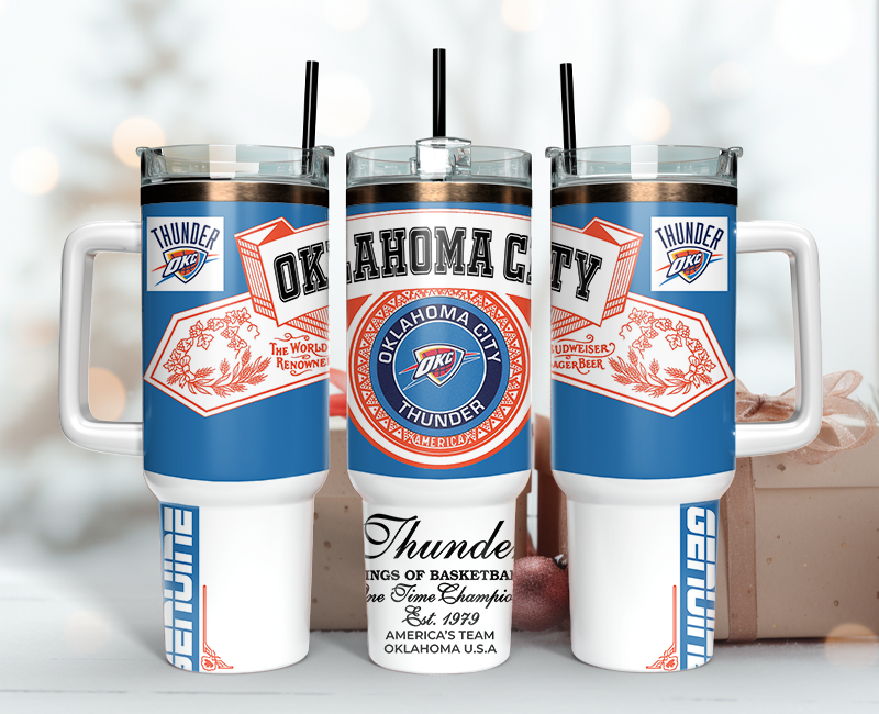 Oklanhoma City Thunder Tumbler Wrap 40oz, Nba Tumbler Wrap 40oz