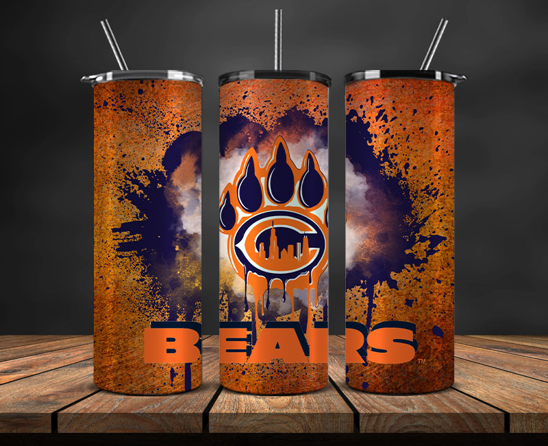 Chicago Bears Tumbler Wrap, American Football Tumbler PNG -11