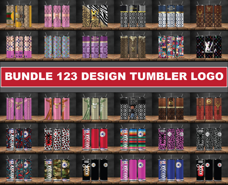 Bundler Design Tumbler Logo,  Brand Logo Tumbler Wrap New 124