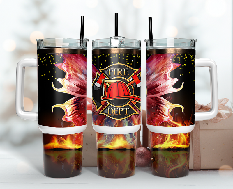 Firefighter Tumbler Wrap 40oz , 40oz Tumbler Sublimation Png , Tumbler Wrap 12