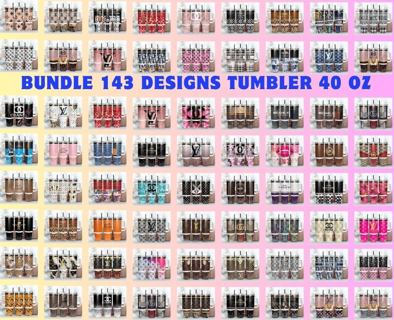 Bundle 143 Designs Logo Fashion Tumbler Wrap 40oz ,Tumbler Wrap Bundle Designs