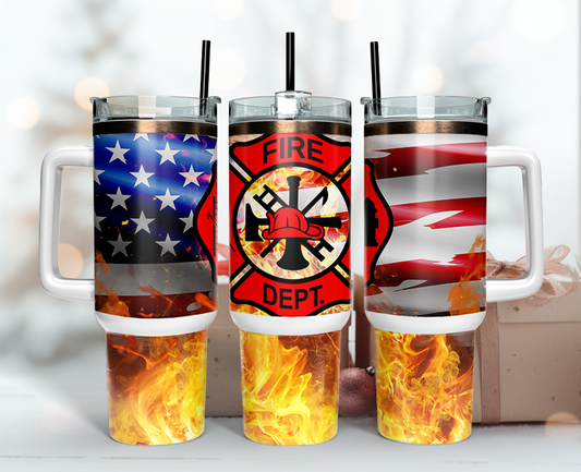 Firefighter Tumbler Wrap 40oz , 40oz Tumbler Sublimation Png , Tumbler Wrap 16