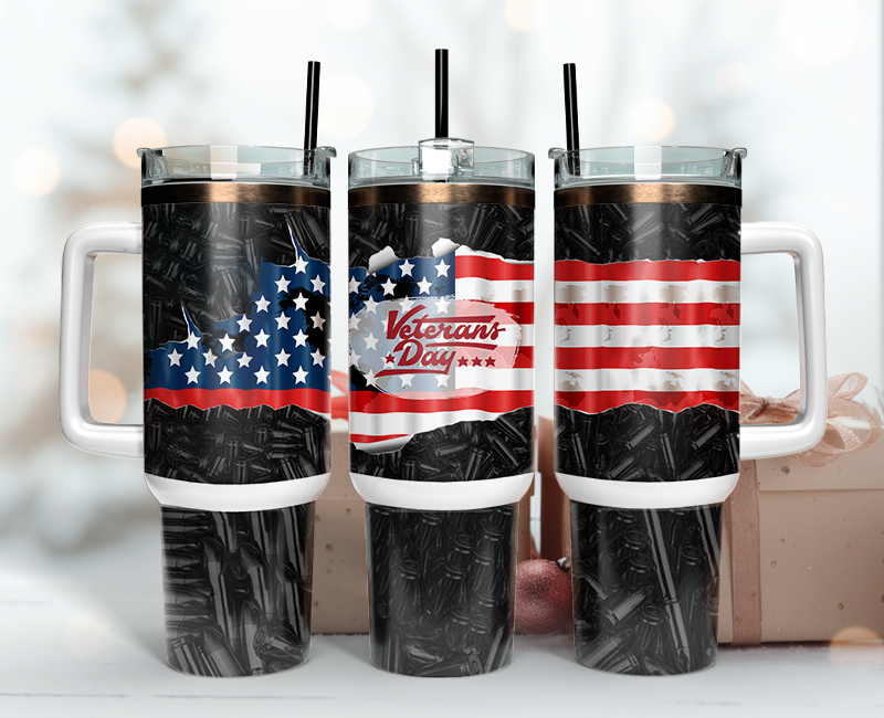 Veteran Tumbler Wrap 40oz , 40oz Tumbler Sublimation Png , Tumbler Wrap 17