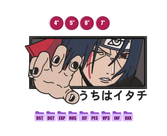 Itachi Anime Embroidery Design, Anime Machine Embroidery Design 181