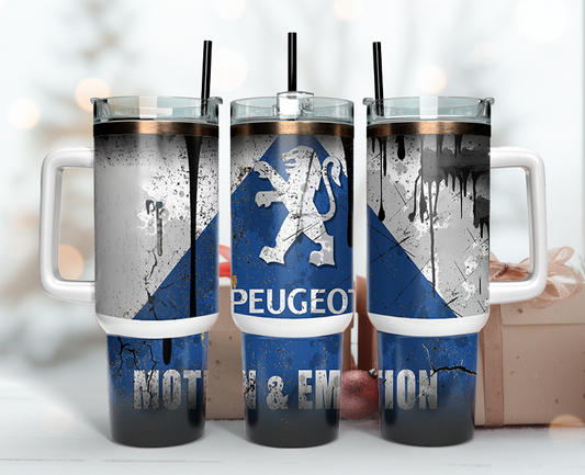 Peugeot Tumbler Wrap 40oz, Logo Car Tumbler Wrap 40oz