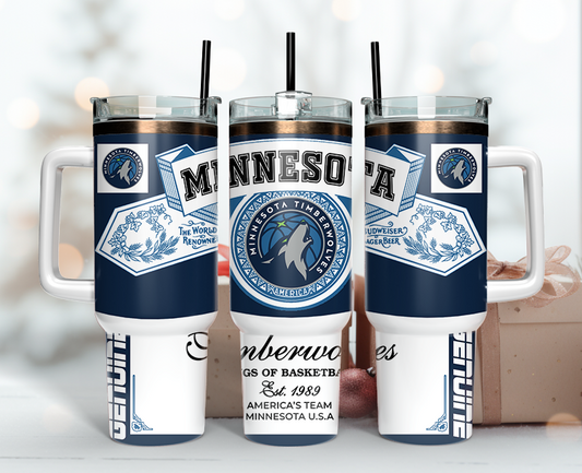 Minnesota Timberwolves Tumbler Wrap 40oz, Nba Tumbler Wrap 40oz