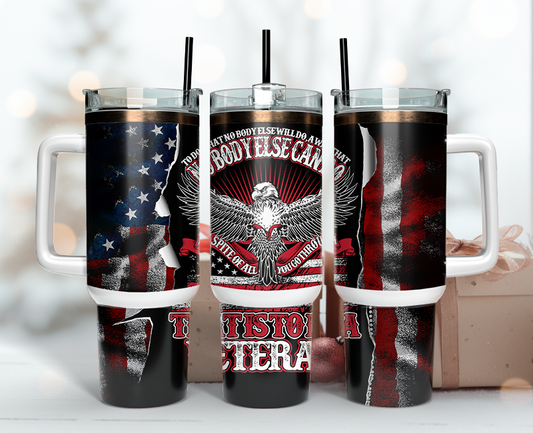 Veteran Tumbler Wrap 40oz , 40oz Tumbler Sublimation Png , Tumbler Wrap 01