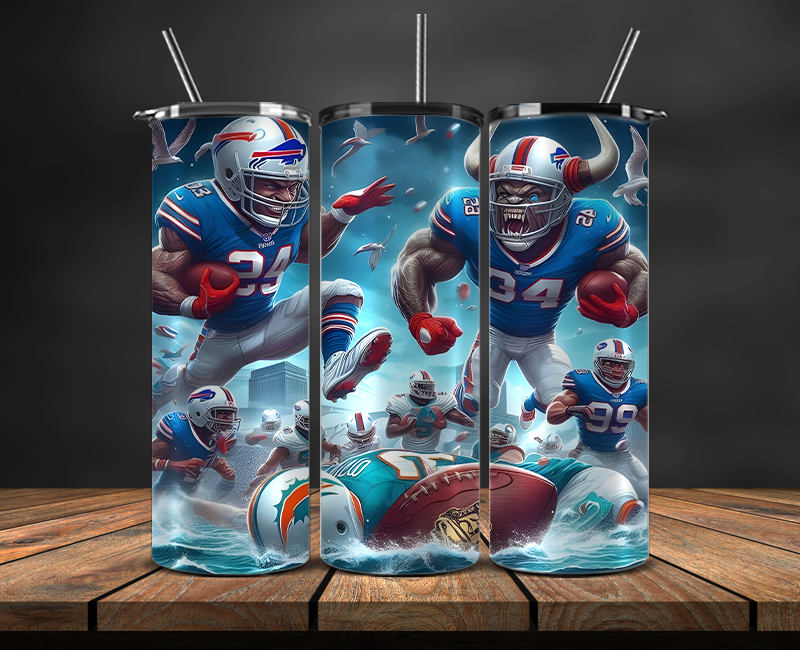 Buffalo Bills Tumbler Wrap, NFL Trendy Tumbler 20