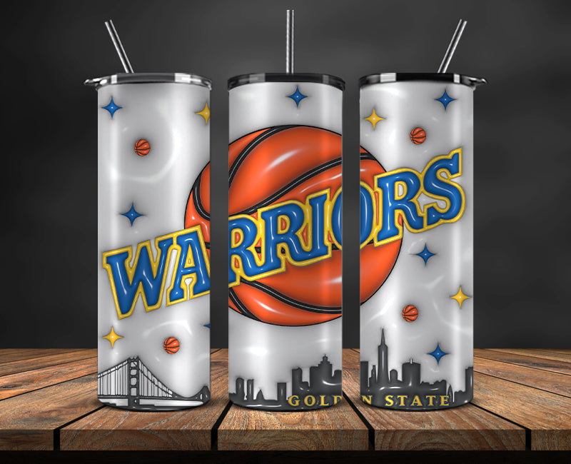 3D Inflated SF Warriors Basketball Team, Basketball Design,NBA Teams,NBA Sports,Nba Tumbler Wrap,NBA DS-20