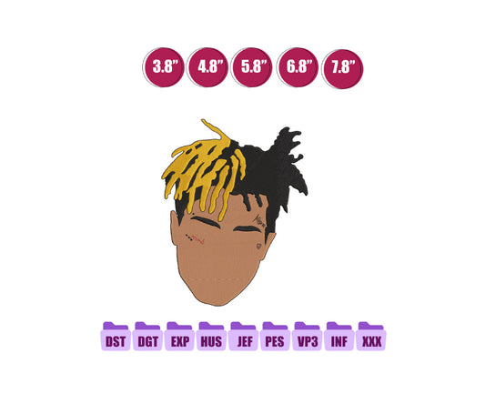 xxxtentacion Anime Embroidery Design, Anime Machine Embroidery Design 215