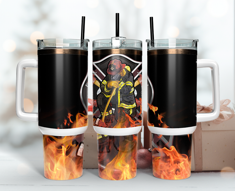 Firefighter Tumbler Wrap 40oz , 40oz Tumbler Sublimation Png , Tumbler Wrap 21