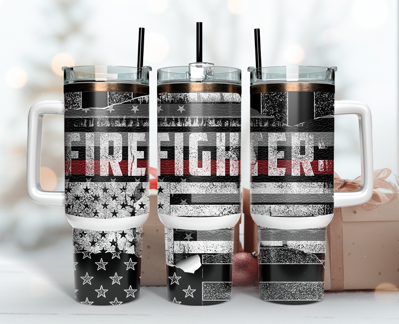 Firefighter Tumbler Wrap 40oz , 40oz Tumbler Sublimation Png , Tumbler Wrap 22