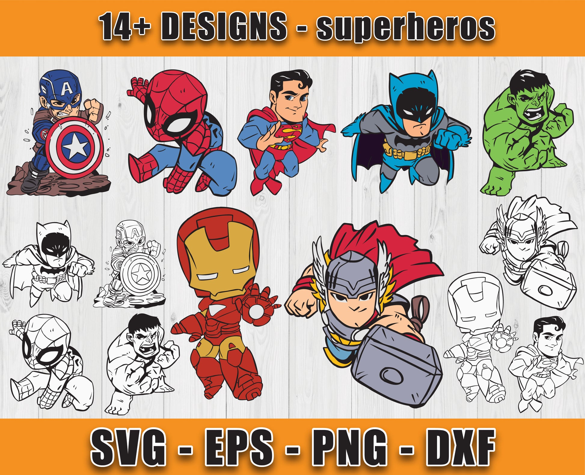 14 Designs Superhero Svg Bundle, Bundle Cartoon Svg 25 – Tumblerpng