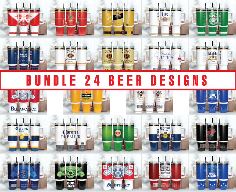 24 Designs Beer Tumbler Wrap 40oz , 40oz Tumbler Sublimation Png , Tumbler Wrap 25