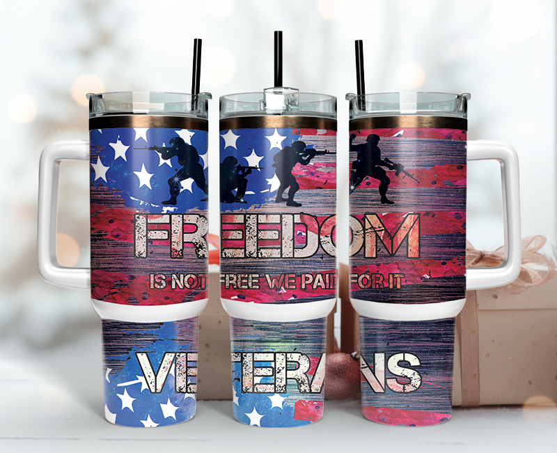 Veteran Tumbler Wrap 40oz , 40oz Tumbler Sublimation Png , Tumbler Wrap 25