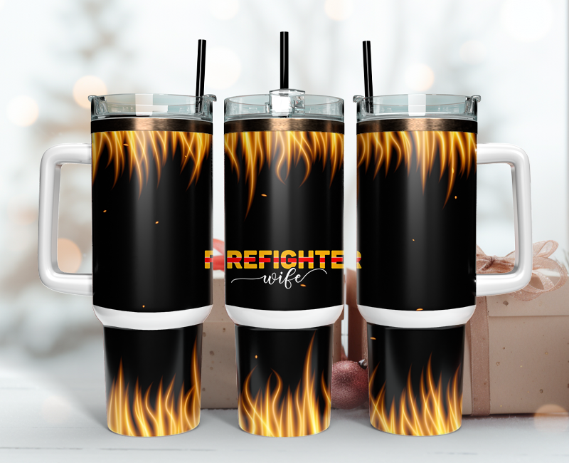 Firefighter Tumbler Wrap 40oz , 40oz Tumbler Sublimation Png , Tumbler Wrap 27