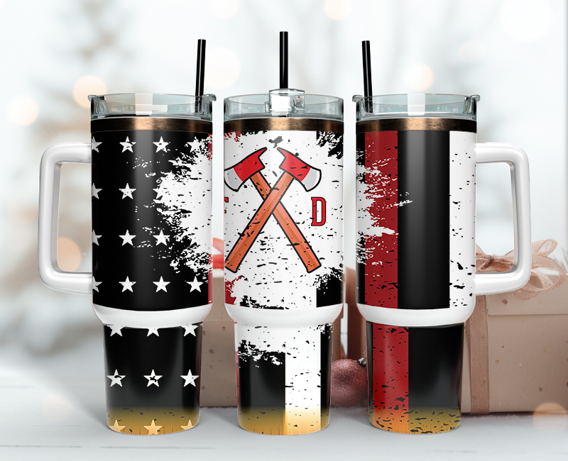 Firefighter Tumbler Wrap 40oz , 40oz Tumbler Sublimation Png , Tumbler Wrap 29