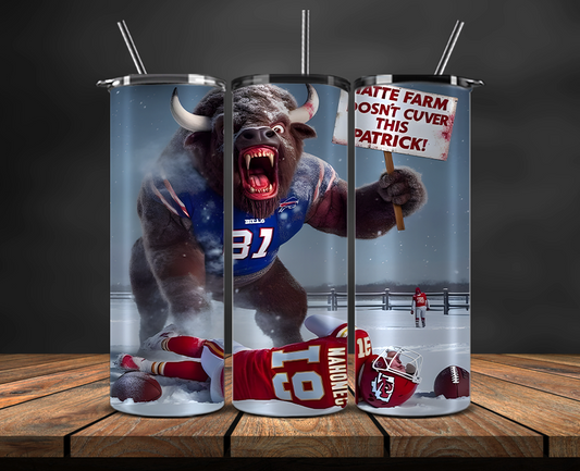 Buffalo Bills Tumbler Wrap, NFL Trendy Tumbler 29