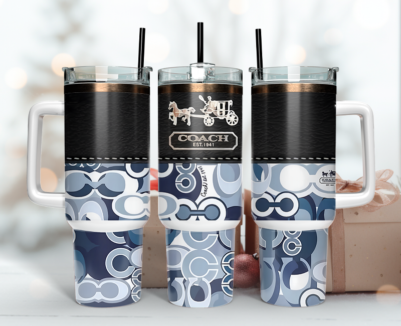 Coach Tumbler Wrap 40oz, Logo Fashion Tumbler Wrap 40oz, Tumbler 40oz Png 02