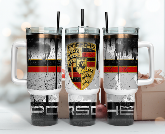 Porsche Tumbler Wrap 40oz, Logo Car Tumbler Wrap 40oz