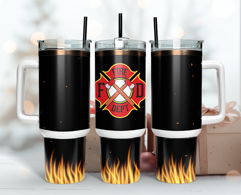 Firefighter Tumbler Wrap 40oz , 40oz Tumbler Sublimation Png , Tumbler Wrap 32