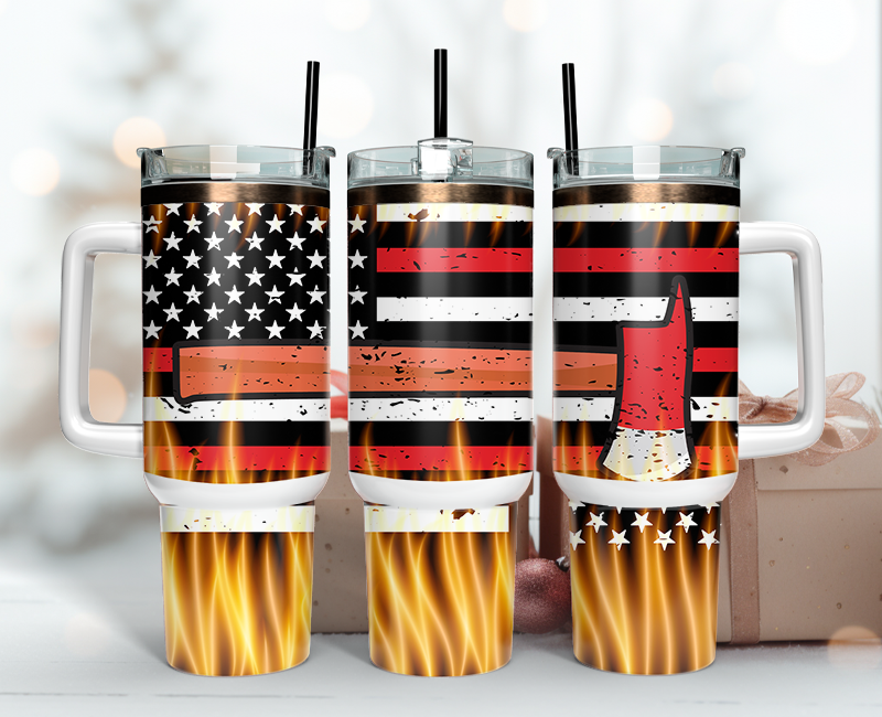 Firefighter Tumbler Wrap 40oz , 40oz Tumbler Sublimation Png , Tumbler Wrap 33