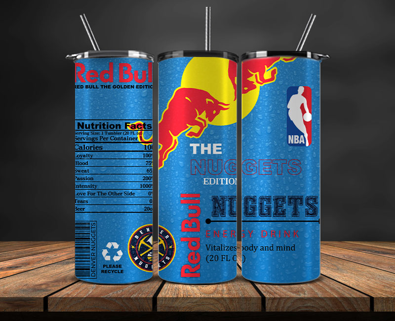 Denver Nuggets Tumbler Wraps, NBA Red Bull Tumbler Wrap 35