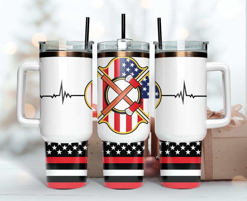 Firefighter Tumbler Wrap 40oz , 40oz Tumbler Sublimation Png , Tumbler Wrap 36