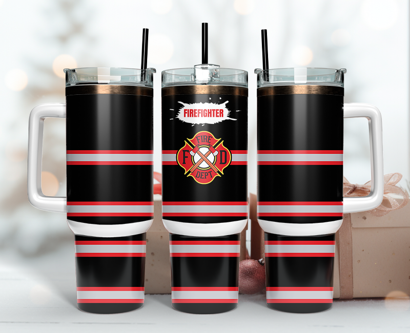 Firefighter Tumbler Wrap 40oz , 40oz Tumbler Sublimation Png , Tumbler Wrap 37