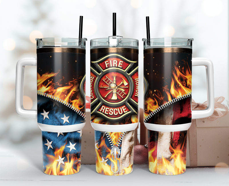 Firefighter Tumbler Wrap 40oz , 40oz Tumbler Sublimation Png , Tumbler Wrap 40