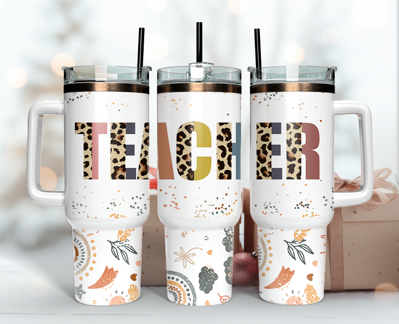 Teacher Tumbler Wrap 40oz, Teacher Tumbler Png 40