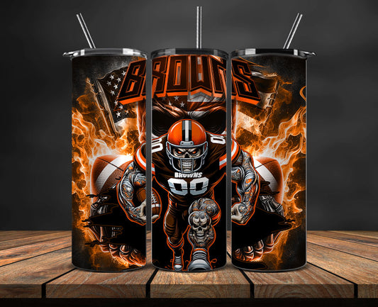 Cleveland Browns Fire Tumbler Wraps,NFL Tumbler Wrap By AI, AI Tumbler Design 40