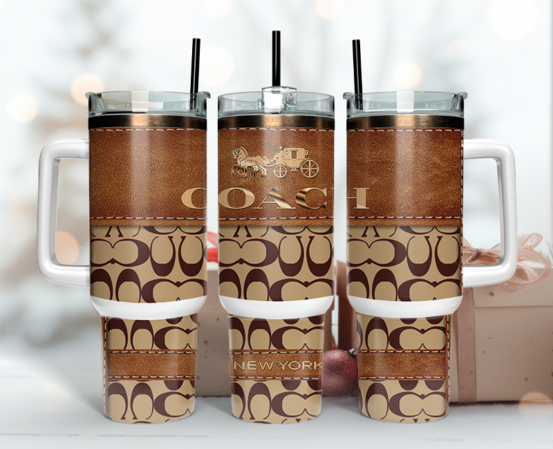 Coach Tumbler Wrap 40oz, Logo Fashion Tumbler Wrap 40oz, Tumbler 40oz Png 41