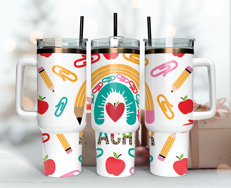 Teacher Tumbler Wrap 40oz, Teacher Tumbler Png 41