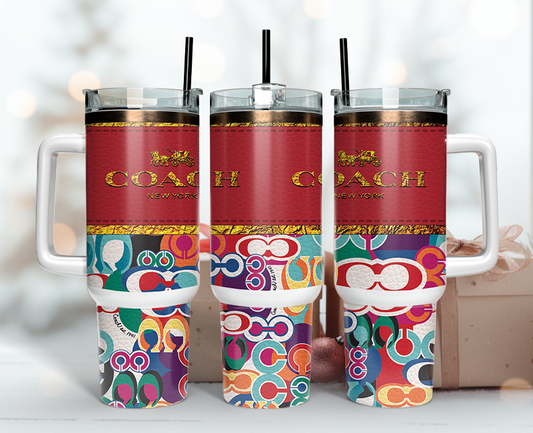 Coach Tumbler Wrap 40oz, Logo Fashion Tumbler Wrap 40oz, Tumbler 40oz Png 42