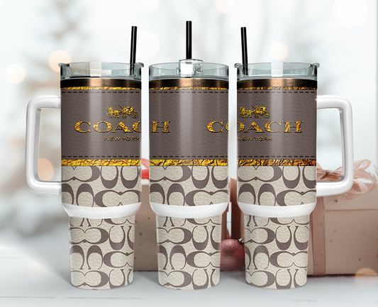 Coach Tumbler Wrap 40oz, Logo Fashion Tumbler Wrap 40oz, Tumbler 40oz Png 44