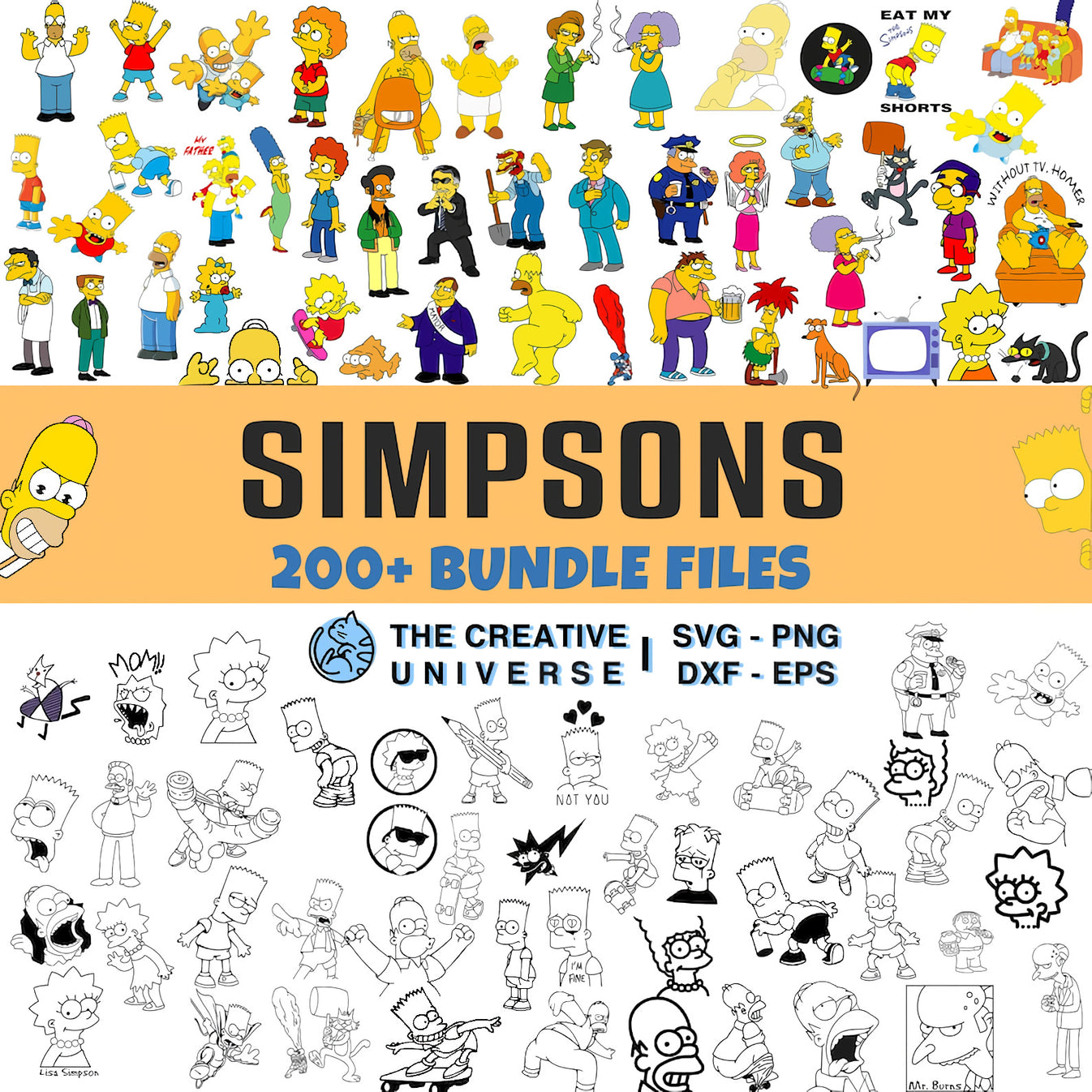 200 Simpsons Svg Bundle, Bundle Cartoon Svg 44 – Tumblerpng