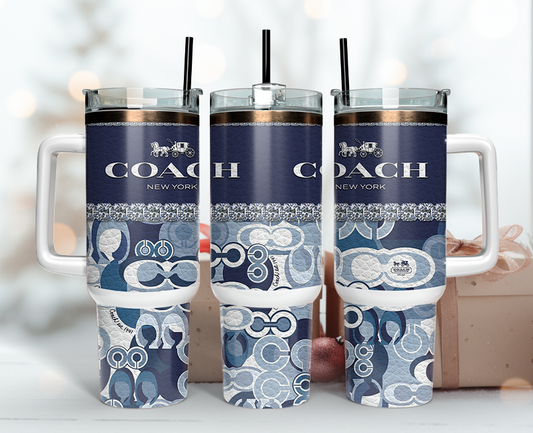 Coach Tumbler Wrap 40oz, Logo Fashion Tumbler Wrap 40oz, Tumbler 40oz Png 45