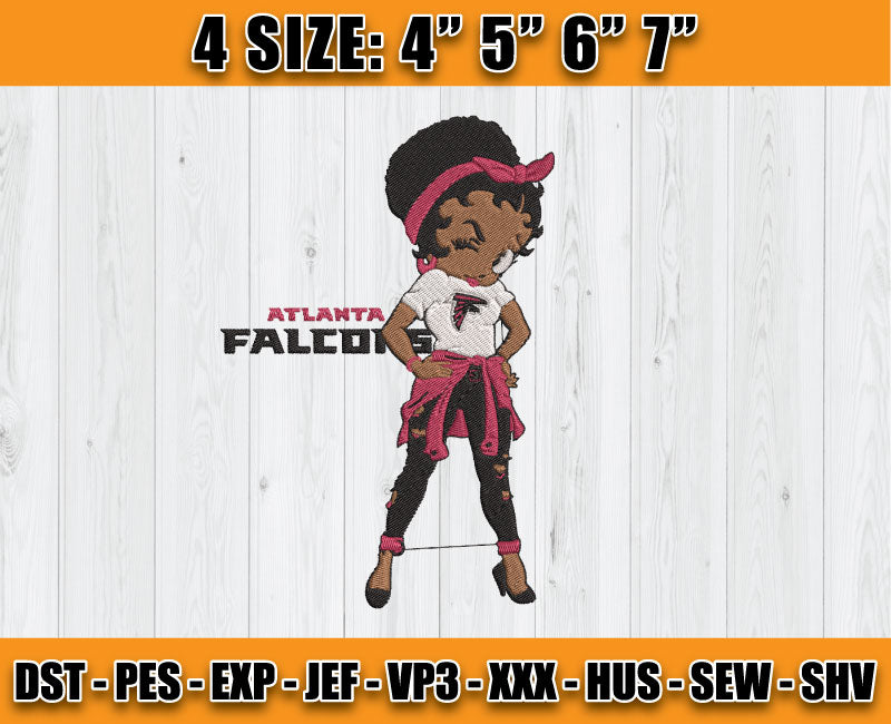 Atlanta Falcons Embroidery, Betty Boop Embroidery, NFL Machine Embroid ...