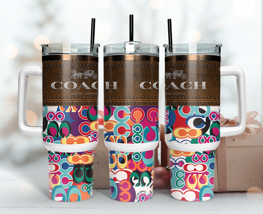 Coach Tumbler Wrap 40oz, Logo Fashion Tumbler Wrap 40oz, Tumbler 40oz Png 46