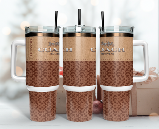 Coach Tumbler Wrap 40oz, Logo Fashion Tumbler Wrap 40oz, Tumbler 40oz Png 48