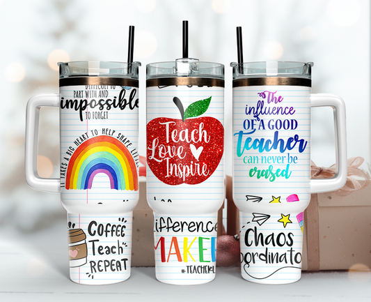 Teacher Tumbler Wrap 40oz, Teacher Tumbler Png 49