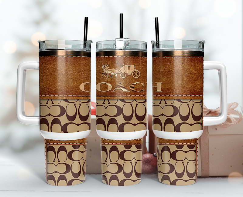 Coach Tumbler Wrap 40oz, Logo Fashion Tumbler Wrap 40oz, Tumbler 40oz Png 04