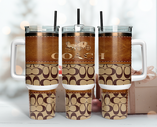 Coach Tumbler Wrap 40oz, Logo Fashion Tumbler Wrap 40oz, Tumbler 40oz Png 04