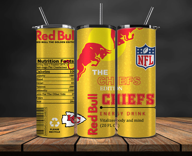 Kansas City Chiefs Tumbler Wraps, NFL Red Bull Tumbler Wrap 04